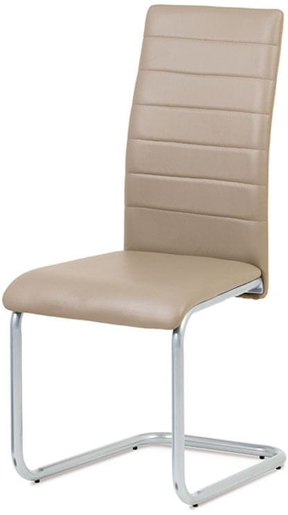 Autronic Jedálenská stolička, koženka cappuccino / šedý lak DCL-102 CAP